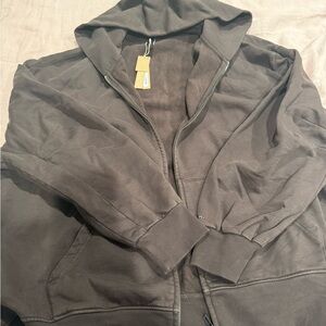 SKIMS Chocolate Brown Zip-Up Hoodie
